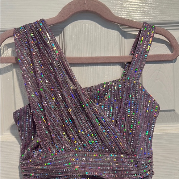 Purple Glitter Evening Dress - Picture 2 of 8